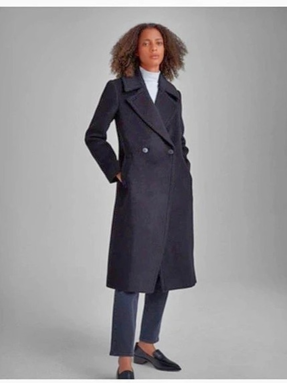 Club Monaco Daylina Coat Club Wool Blend Black Small